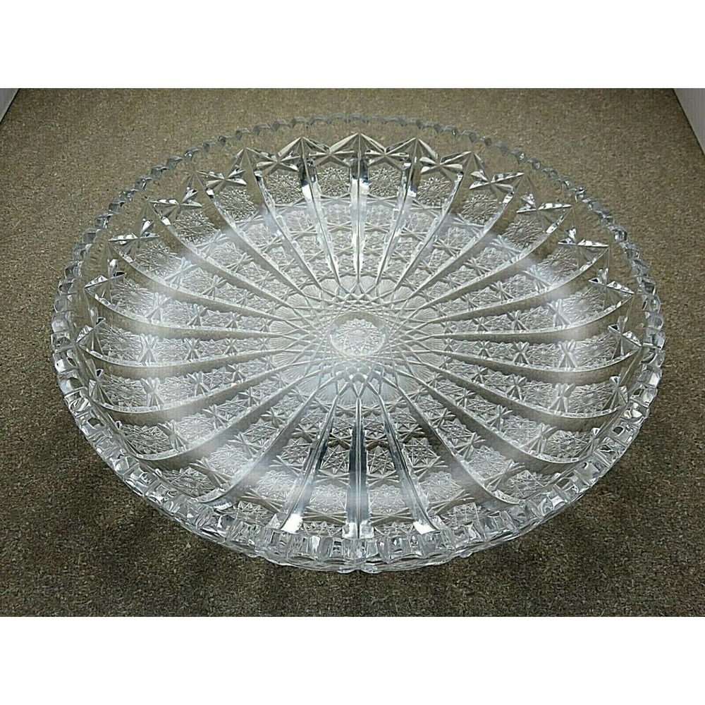 Antique Bohemian Crystal "Queen Lace" Cut, Unique Rare